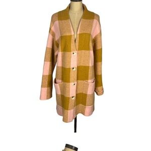 Plaid Women's Sweater - Pink and Tan
